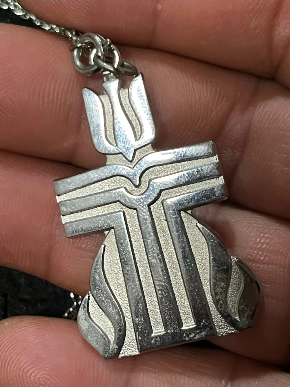 Unbranded Silver Geometric Cat Pendant Necklace